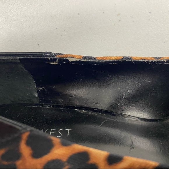 Nine West Pointed Toe Leopard Print Leather Sole 3” Heels, 8M - Picture 9 of 11